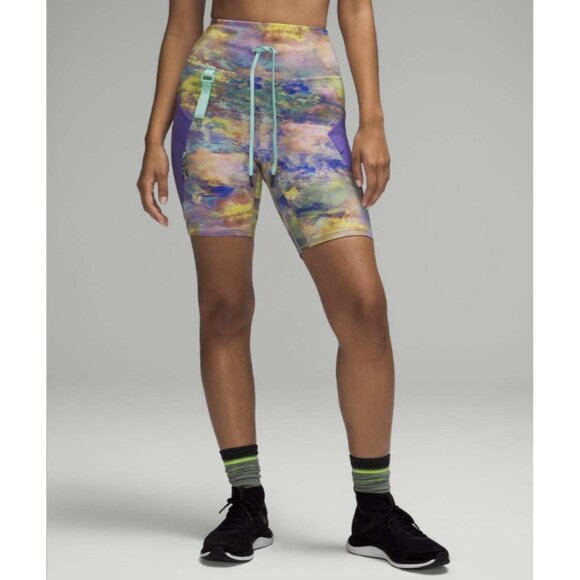 Lululemon Cargo Super High Rise Hiking Shorts Womens 6 Nature Multi Read - Picture 9 of 11